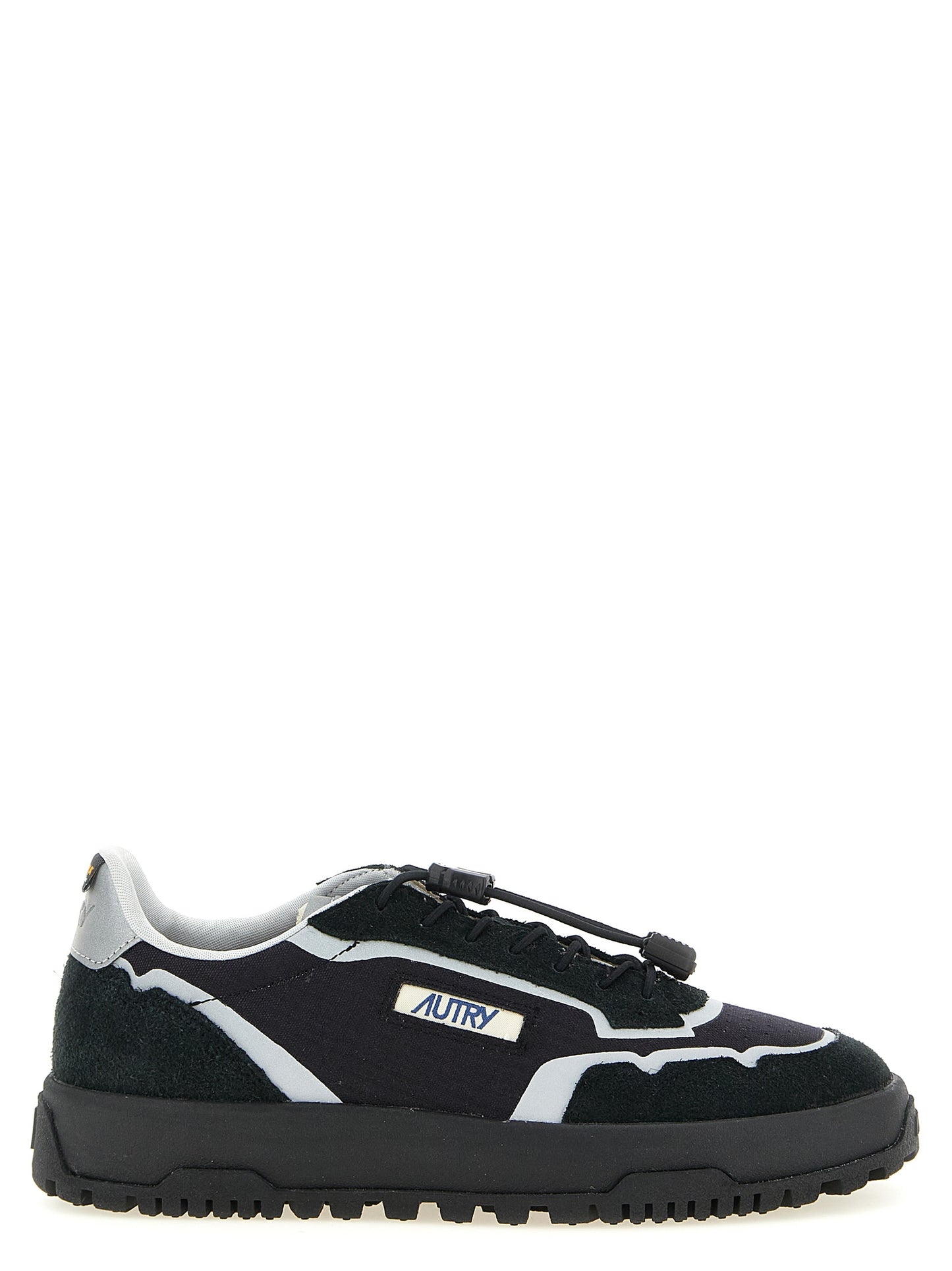 Athletic Sneakers by Autry for men in tu nylon suede leather black & silver presents a sleek silhouette, perfectly capturing the low-top style essence of Men's Low Top TU Nylon Suede Leather Athletic Sneakers with its sleek design and premium finish.
