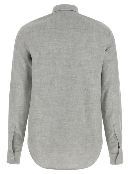 Blouse by XACUS for women in cotton flannel gray, featuring a nuanced and nuanced for a sophisticated finish.