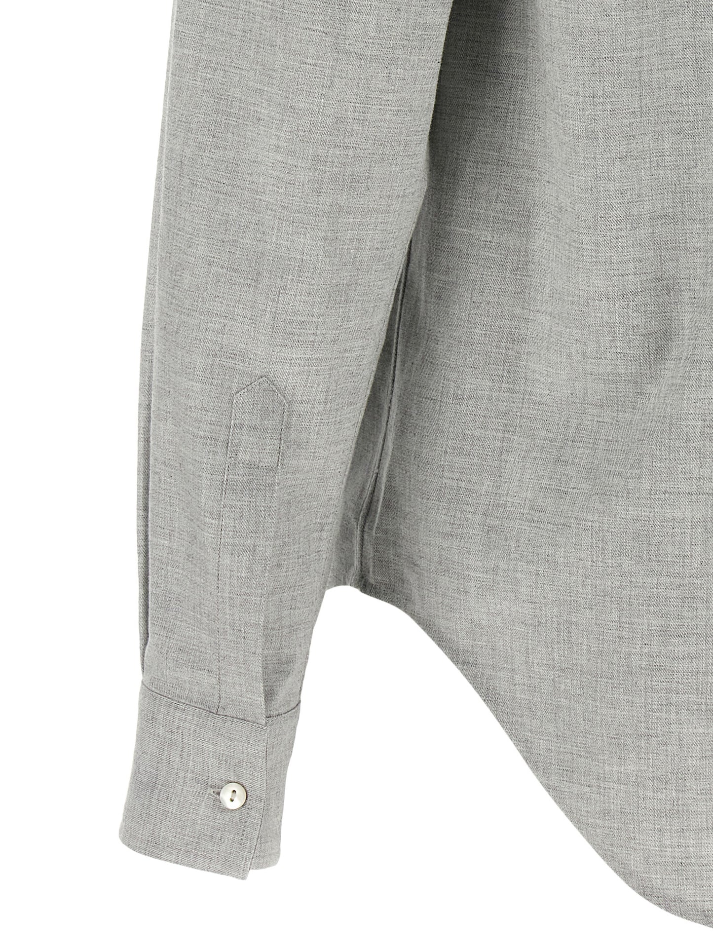 Blouse by XACUS for women in cotton flannel gray features an architectural silhouette with a refined and elegant for a architectural look.