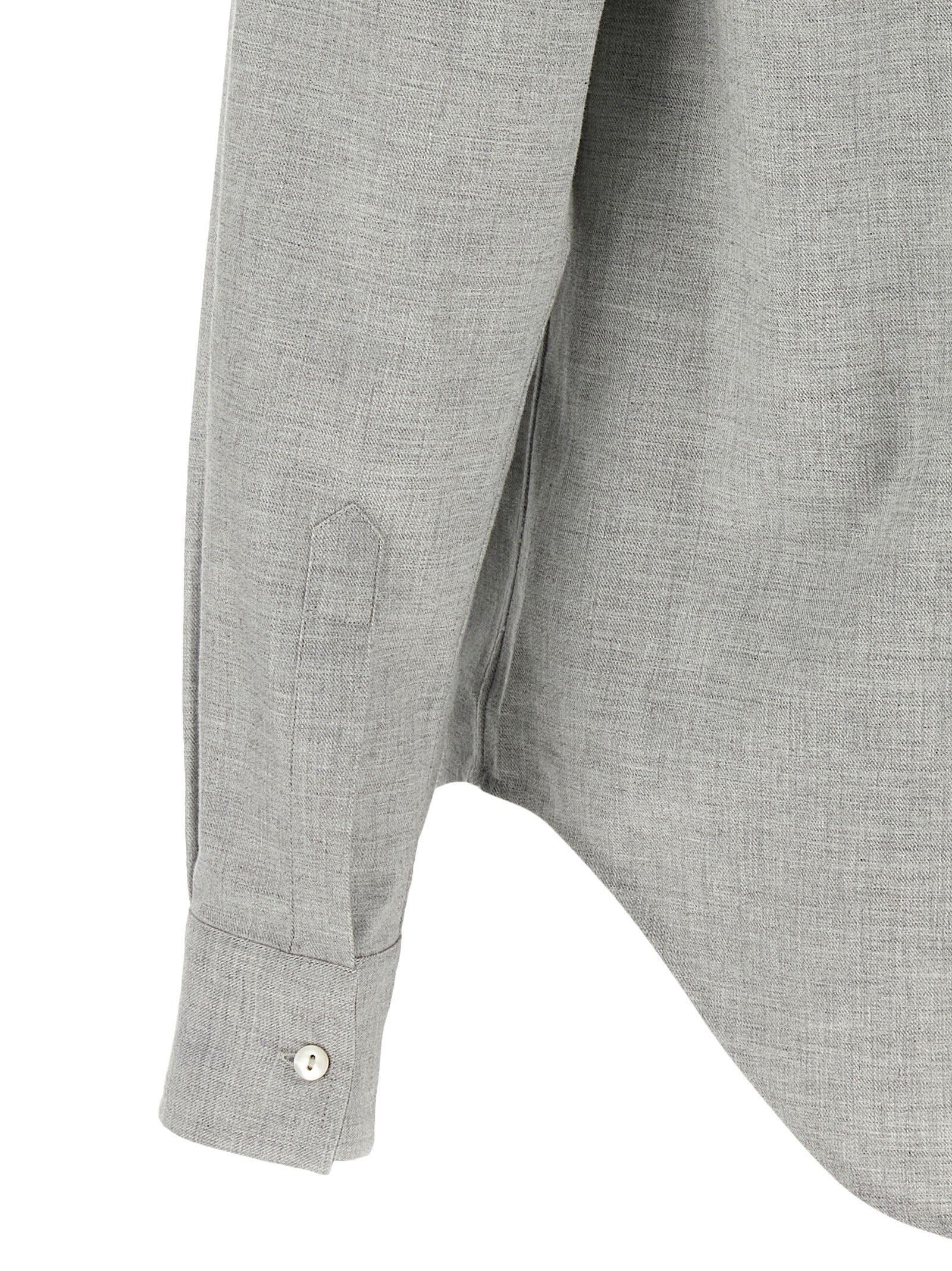 Blouse by XACUS for women in cotton flannel gray features an architectural silhouette with a refined and elegant for a architectural look.
