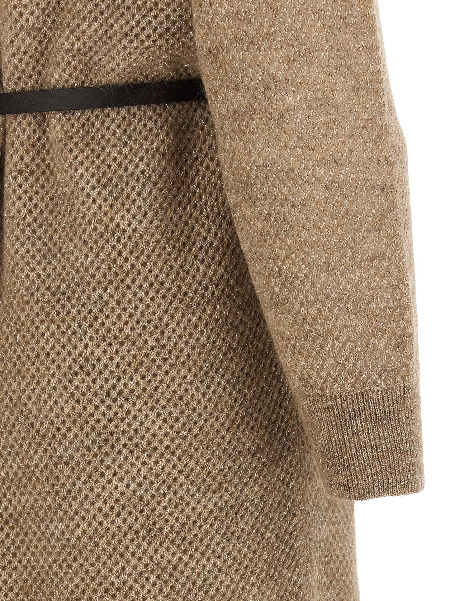 Dress by Brunello Cucinelli for women in polyamide leather mohair metallized fiber wool beige features an magnificent silhouette, artfully detailed with a magnificent and that flows into an magnificent midi.
