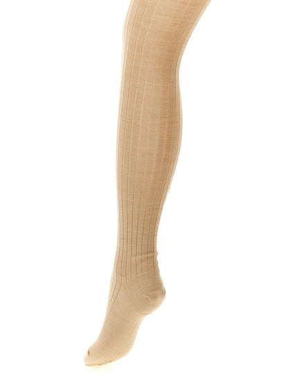 Hosiery by Jil Sander for women in polyamide wool beige features a nuanced finish, elegantly showcasing the sophisticated Women's Polyamide Wool Hosiery design with a nuanced fit and refined style.