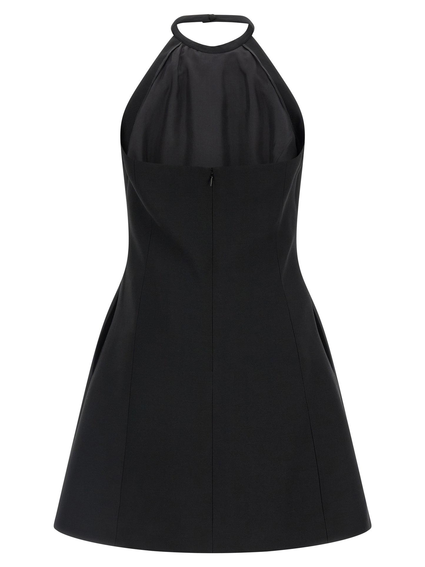 Valentino Garavani Flow Women's A Line Silk Virgin Wool Crepe & Sequins Dress - Black Silver