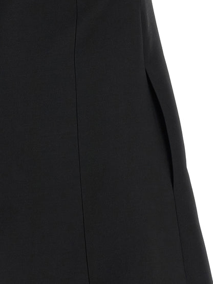 Valentino Garavani Flow Women's A Line Silk Virgin Wool Crepe & Sequins Dress - Black Silver