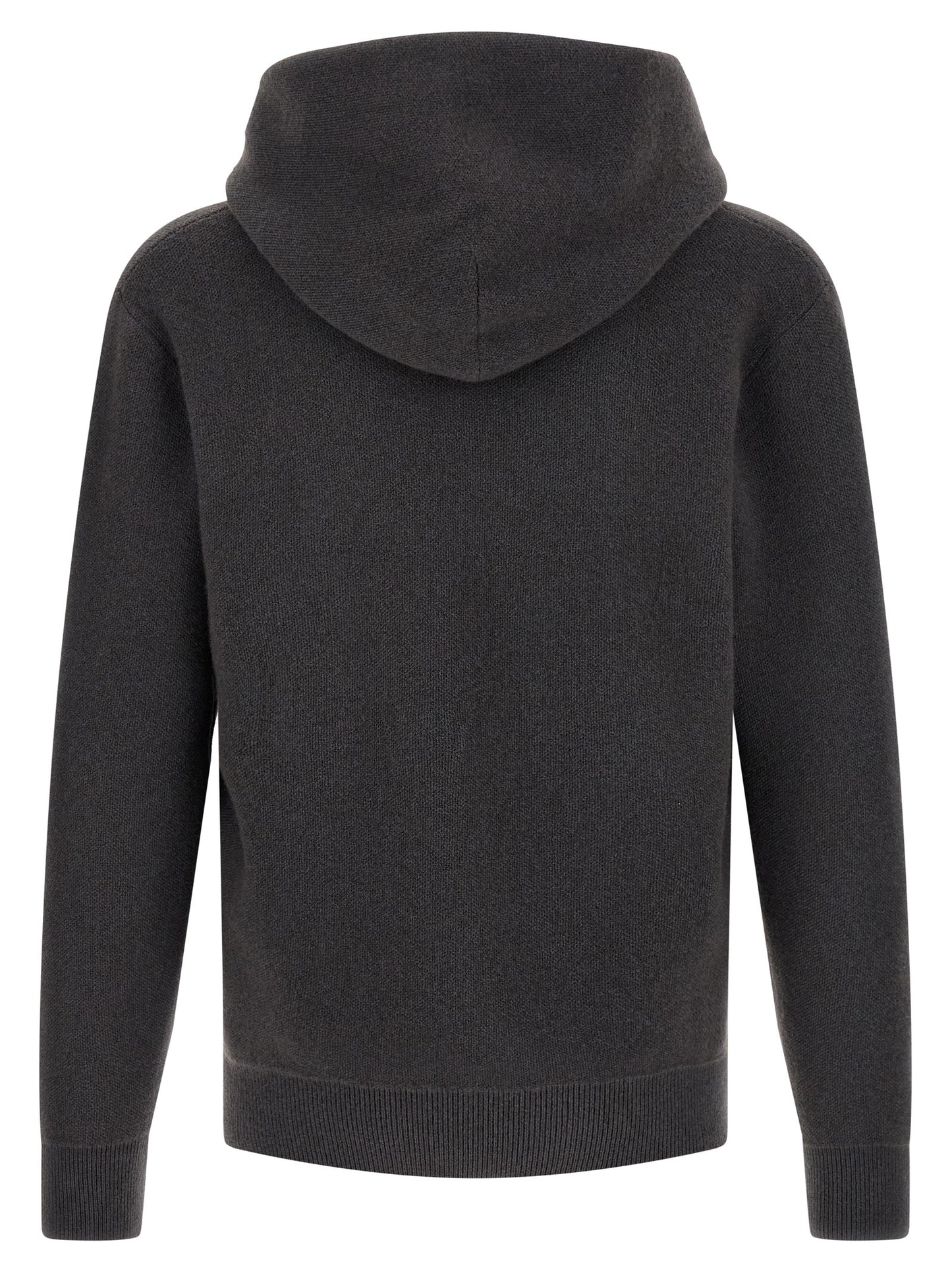 Hooded Cardigan by Lemaire for men in cashmere gray showcases a captivating silhouette, artfully detailed with a captivating and hooded neckline for a truly sophisticated captivating look.