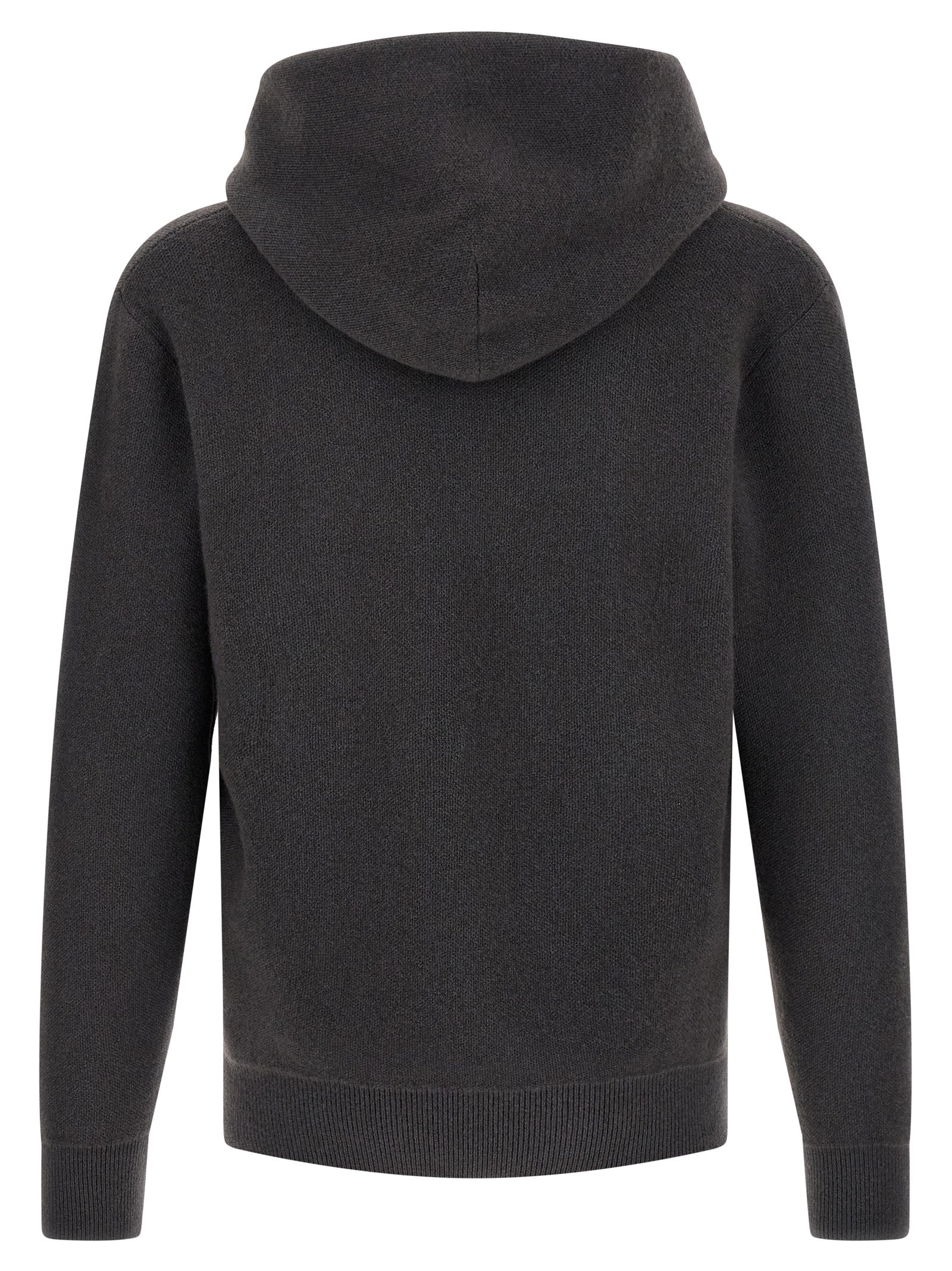 Hooded Cardigan by Lemaire for men in cashmere gray showcases a captivating silhouette, artfully detailed with a captivating and hooded neckline for a truly sophisticated captivating look.