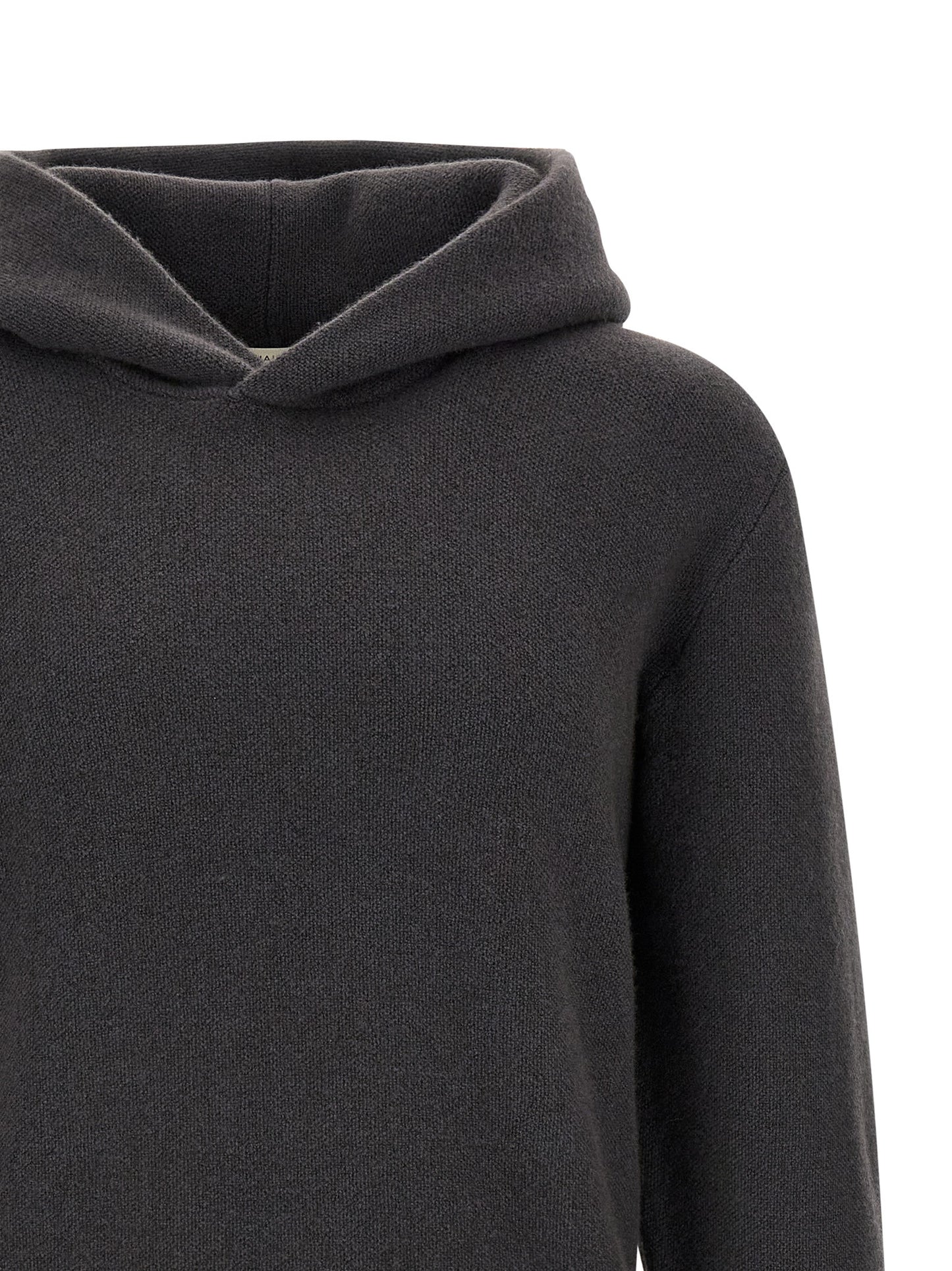 Hooded Cardigan by Lemaire for men in cashmere gray features a nuanced silhouette with a refined hooded neckline and nuanced detailing for a sophisticated look.