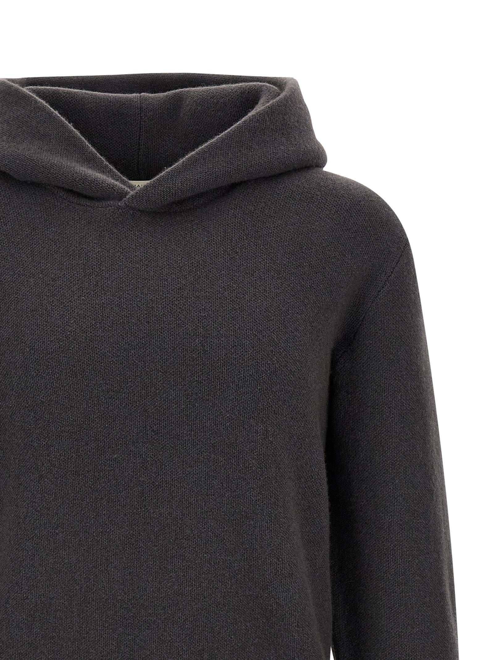 Hooded Cardigan by Lemaire for men in cashmere gray features a nuanced silhouette with a refined hooded neckline and nuanced detailing for a sophisticated look.