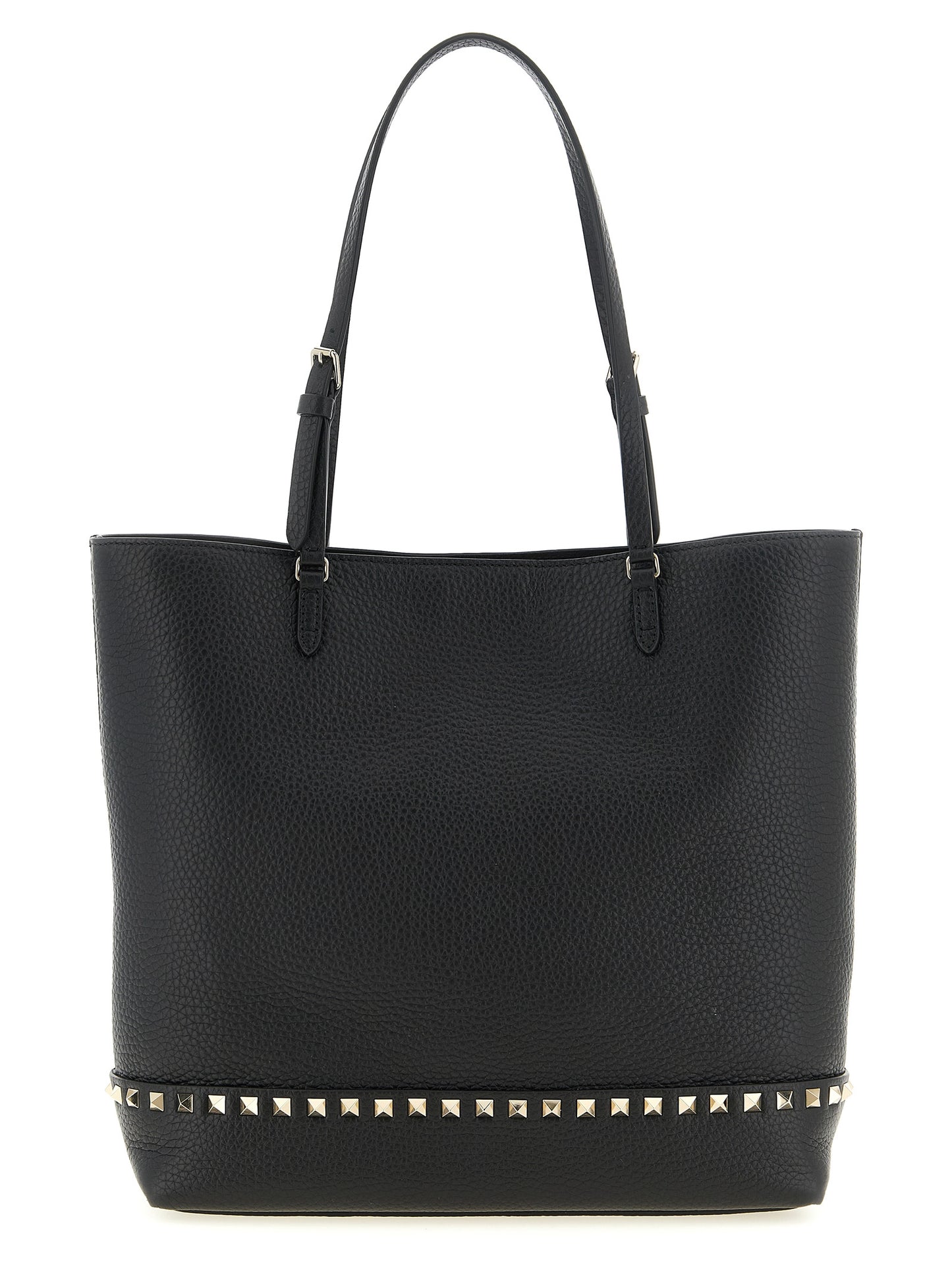 Medium Shoulder Tote Bag by Valentino Garavani for women in suede calfskin leather black & print features a effortless chic silhouette with a secure zipper & magnetic, ample , and versatile shoulder-strap, handle & adjustable-strap for a effortless chic finish.
