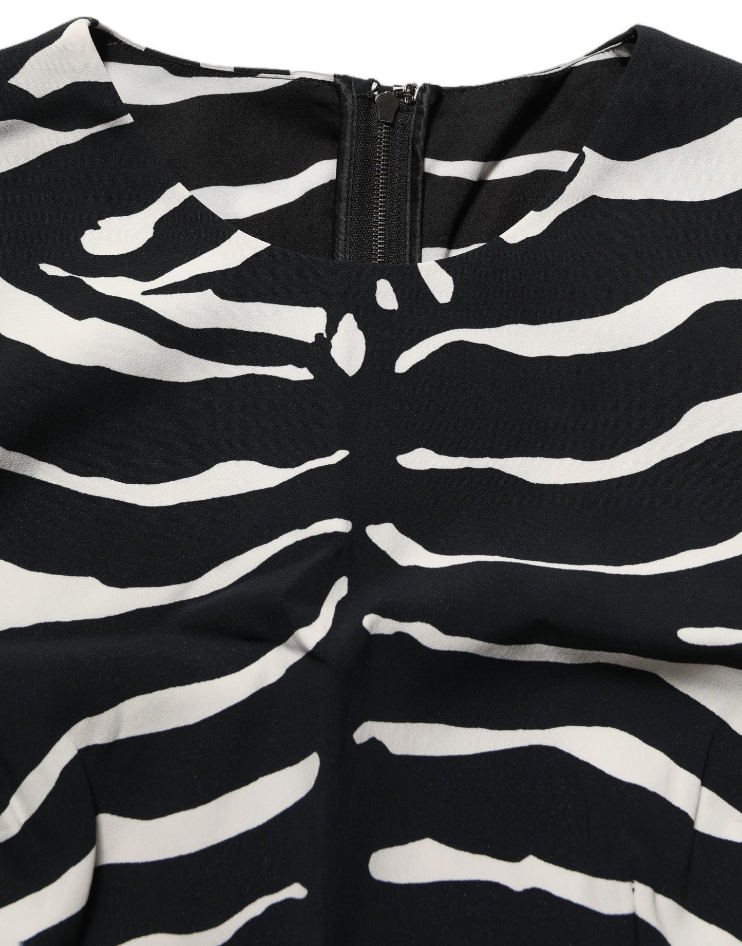 Dolce & Gabbana Black White Zebra Sleeveless Cropped Tank Top