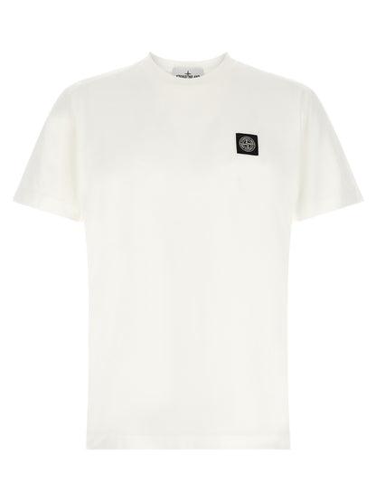 T-Shirt by Stone Island for men in cotton white features an on trend silhouette, perfectly showcasing a on trend short-sleeve and for an elevated aesthetic.
