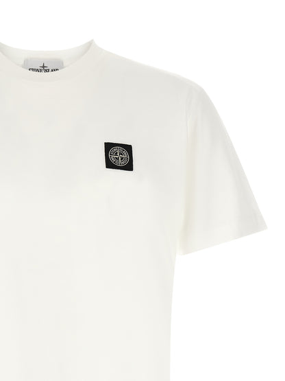 T-Shirt by Stone Island for men in cotton white features an edgy silhouette, meticulously detailed with a sophisticated and for a truly edgy finish.