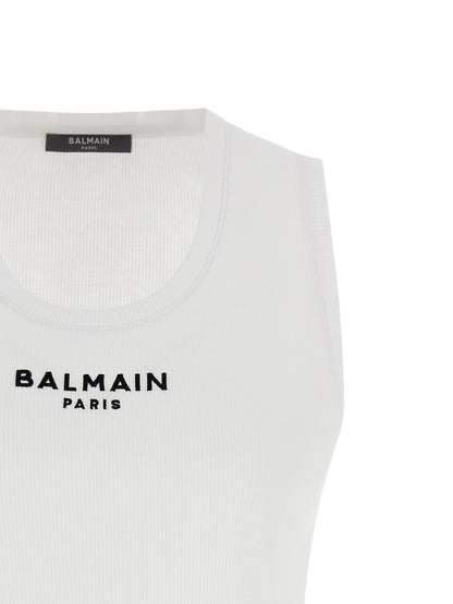 T-Shirt by Balmain for women in organic cotton white features a plush silhouette, showcasing a sophisticated round neckline and for a truly plush finish.