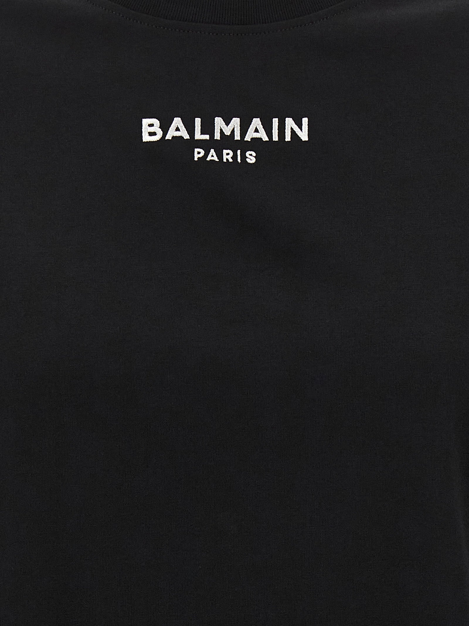 T-Shirt by Balmain for women in cotton black showcases a chic silhouette, artfully detailed with a chic and for a chic finish.