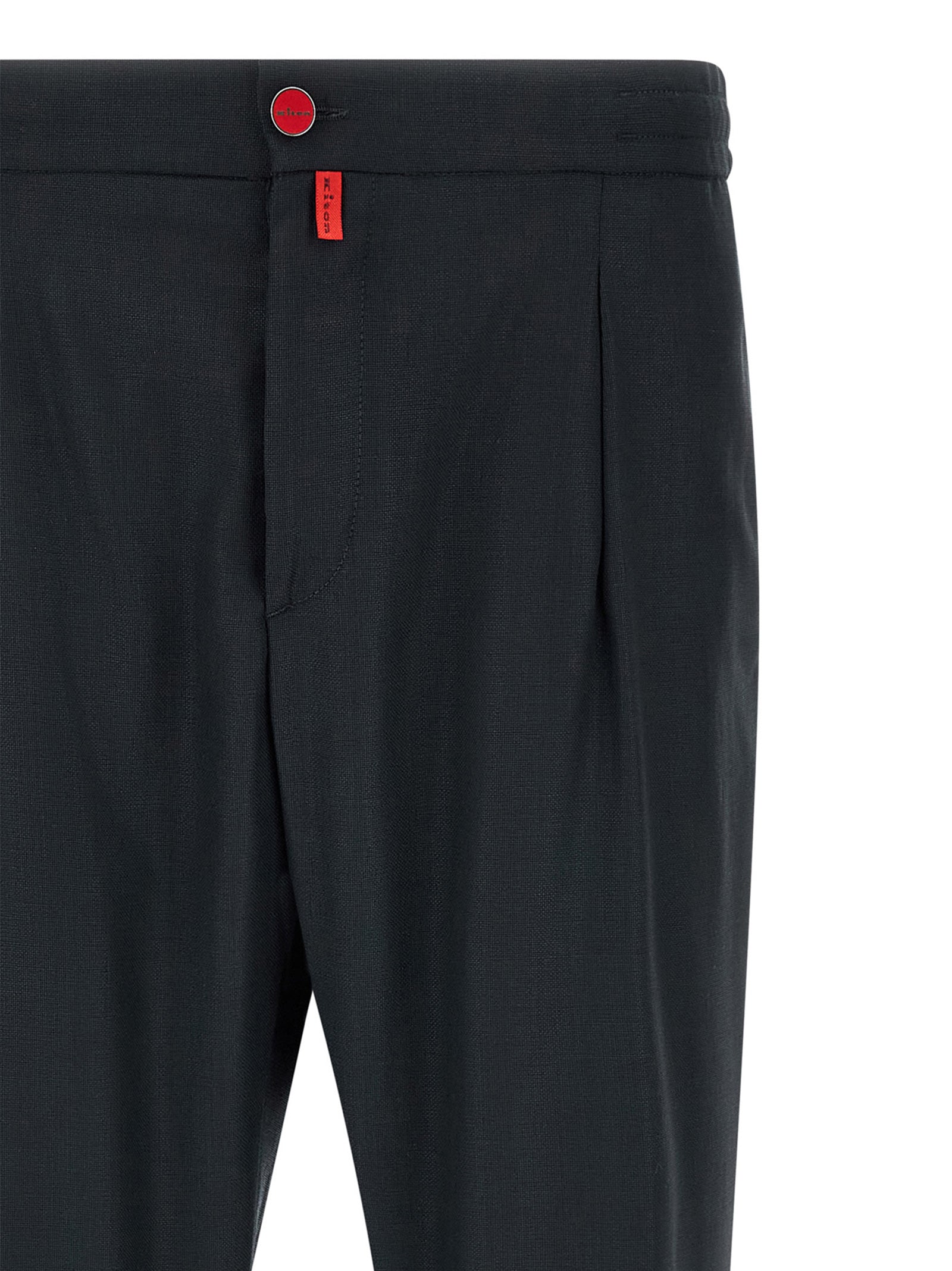 Trousers by Kiton for men in virgin wool dark-blue & red features a tailored silhouette with a tailored , defined by its long and a sophisticated .