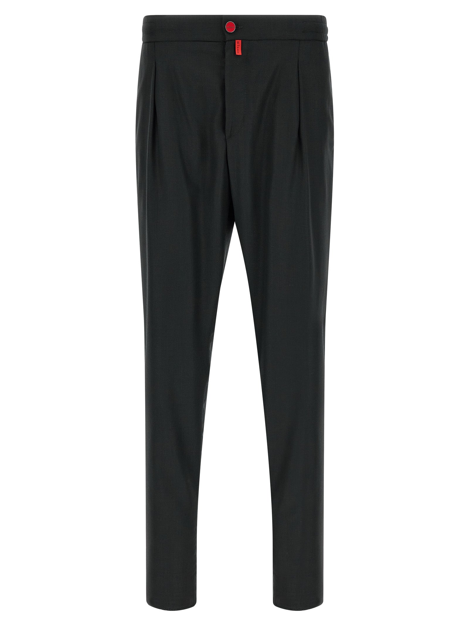 Trousers by Kiton for men in leather & wool brown, gray, red & signature presents a perennial silhouette, meticulously tailored with a relaxed-fit cut, long finish, and an elegant .