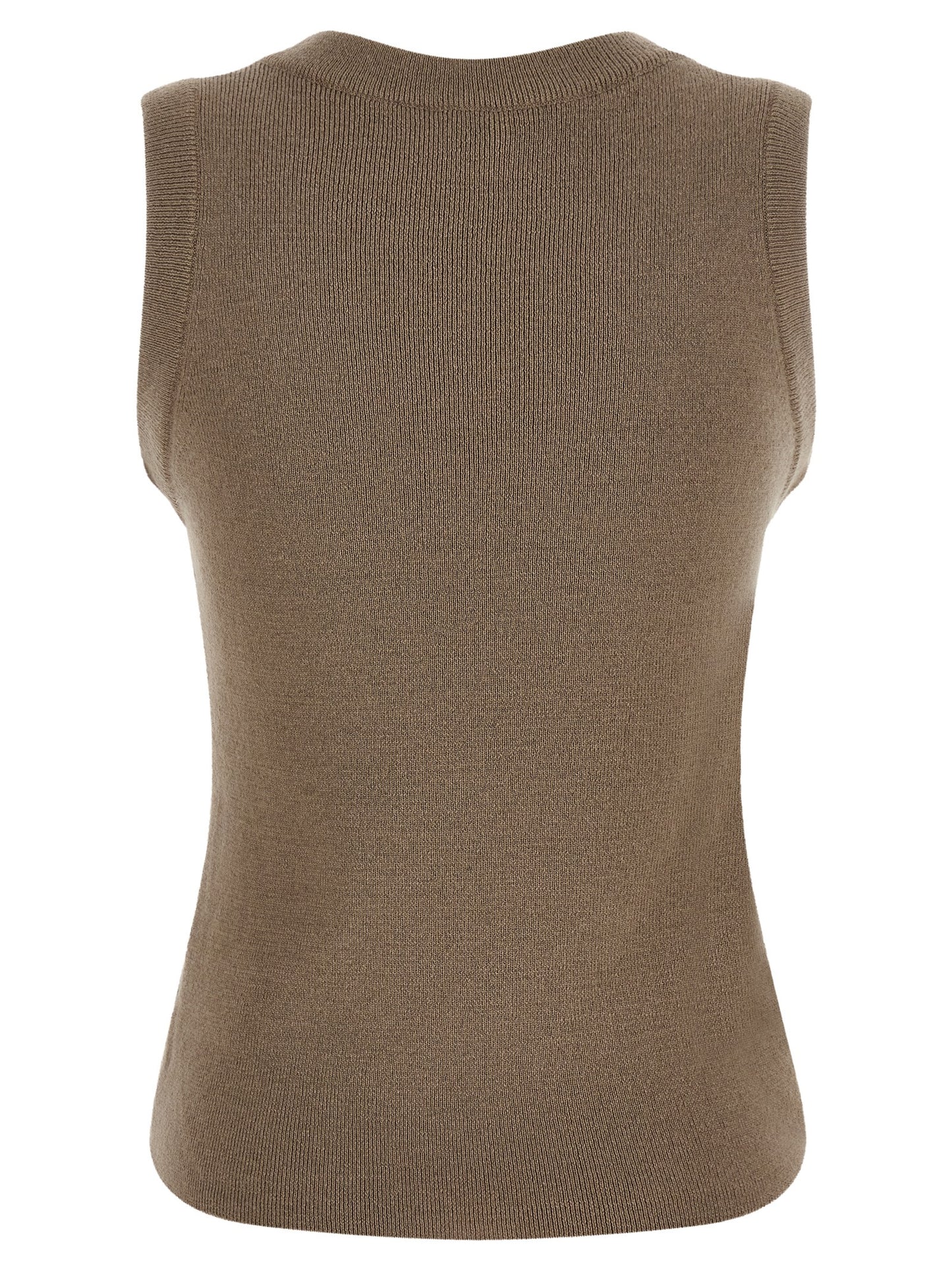 T-Shirt by Giuseppe Di Morabito for women in virgin wool & crystal beige features a plush silhouette, showcasing a sophisticated and for a truly plush finish.