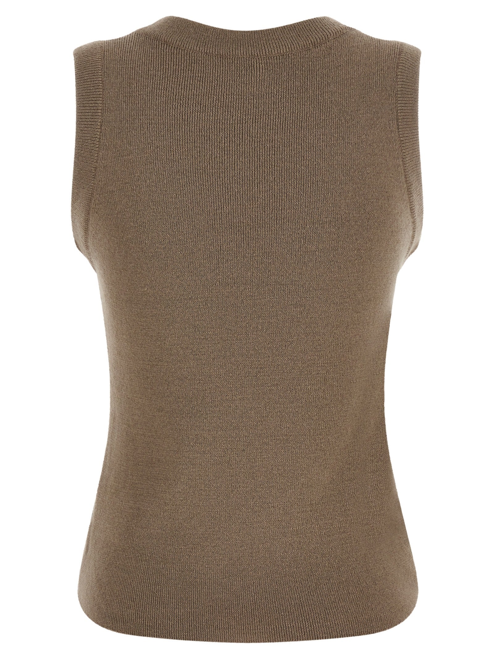 T-Shirt by Giuseppe Di Morabito for women in virgin wool & crystal beige features a plush silhouette, showcasing a sophisticated and for a truly plush finish.