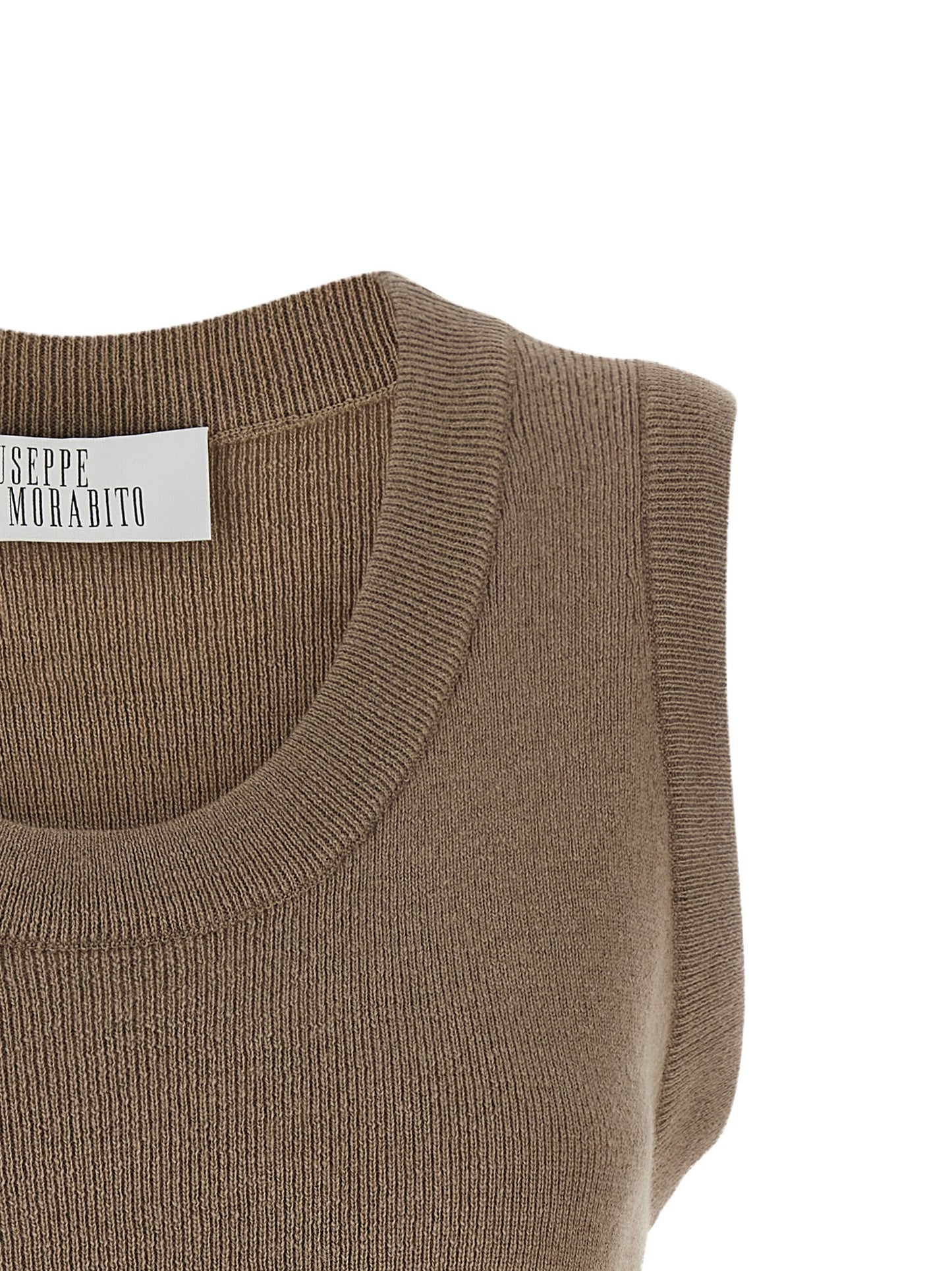 T-Shirt by Giuseppe Di Morabito for women in virgin wool & crystal beige features an on trend silhouette, perfectly showcasing a on trend and for an elevated aesthetic.