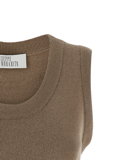 T-Shirt by Giuseppe Di Morabito for women in virgin wool & crystal beige features an on trend silhouette, perfectly showcasing a on trend and for an elevated aesthetic.