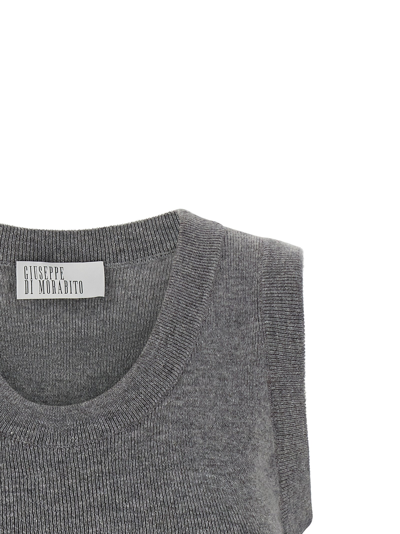 Sweater by Giuseppe Di Morabito for women in virgin wool & crystal gray showcases a downtown chic silhouette, artfully finished with a downtown chic round neckline and for a sophisticated, high-end look.