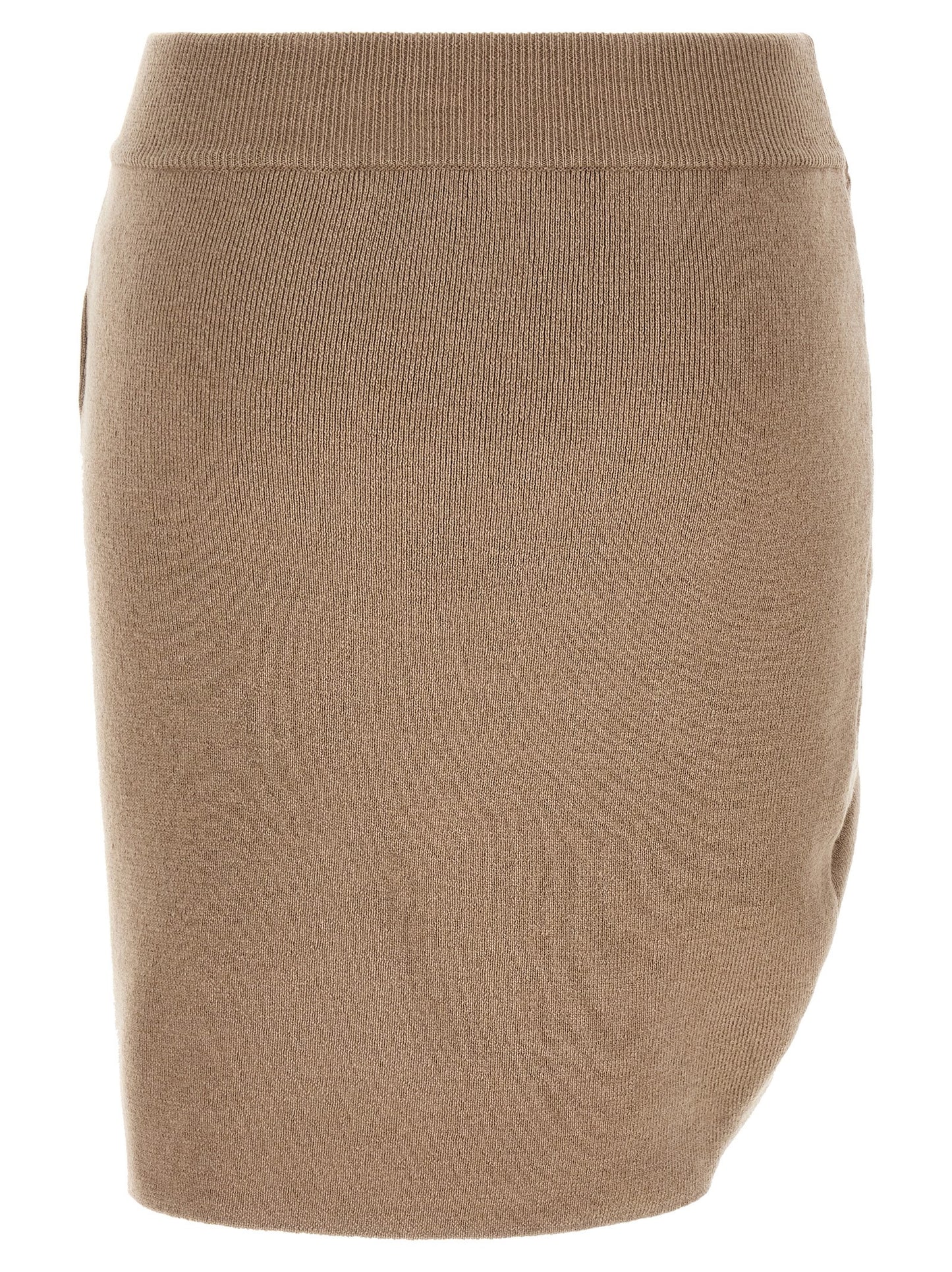 Skirt by Giuseppe Di Morabito for women in virgin wool & crystal beige features an tailored silhouette, artfully capturing the essence of Essence Women's Asymmetrical Virgin Wool & Crystal Skirt in a sophisticated long.