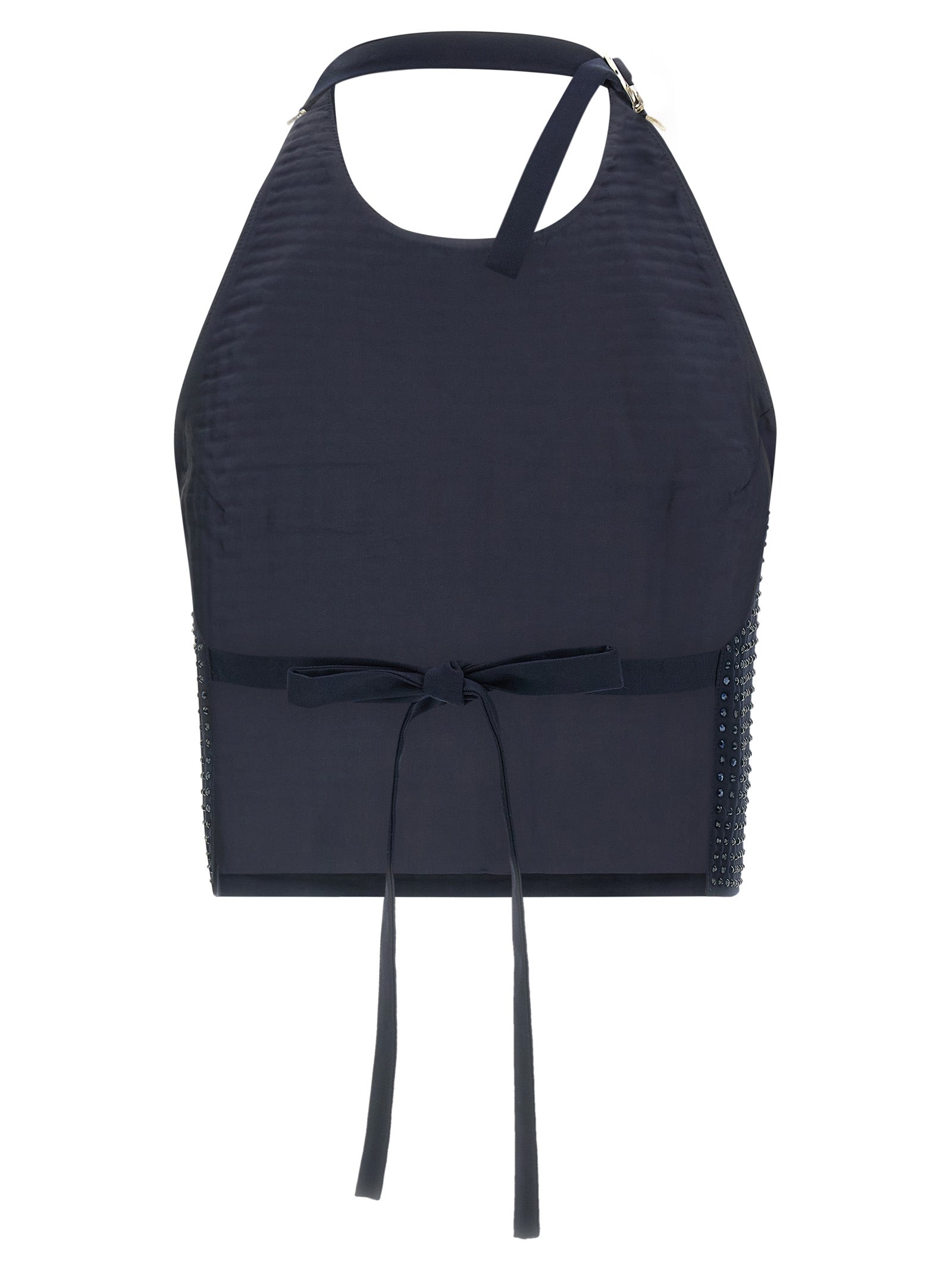 Tank Top by PINKO for women in polyester viscose & rhinestone dark-blue showcases a meticulous silhouette, artfully finished with a meticulous and for a sophisticated, meticulous look.