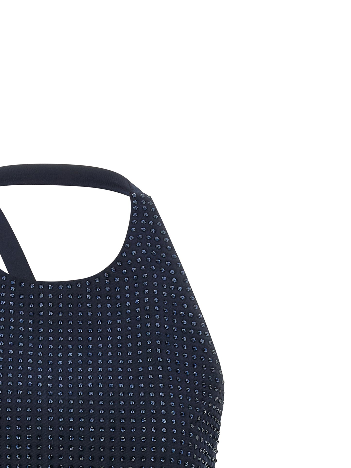 Tank Top by PINKO for women in polyester viscose & rhinestone dark-blue showcases a sublime silhouette, with and details for a sublime finish.