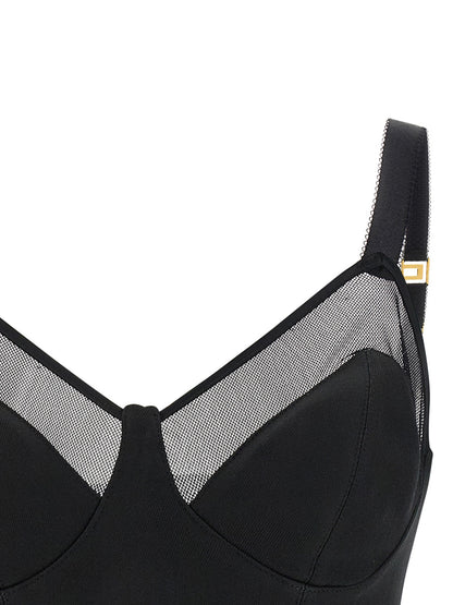 Tank Top by Elisabetta Franchi for women in polyamide viscose & virgin wool black, gold & transparent features an bespeak silhouette, showcasing an bespeak and bespeak for a truly sophisticated look.