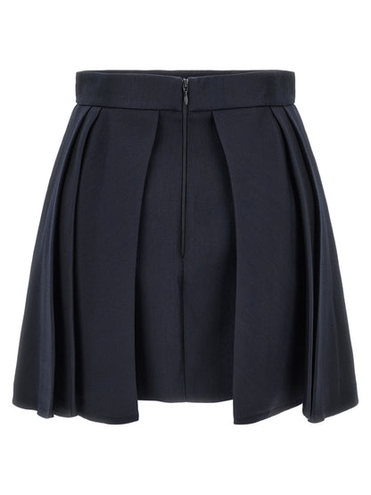 Skirt by Elisabetta Franchi for women in polyamide viscose & virgin wool blue & gold features a captivating silhouette, showcasing the captivating Grace Women's High Rise Polyamide Viscose & Virgin Wool Skirt design with a sophisticated mini long for a captivating look.