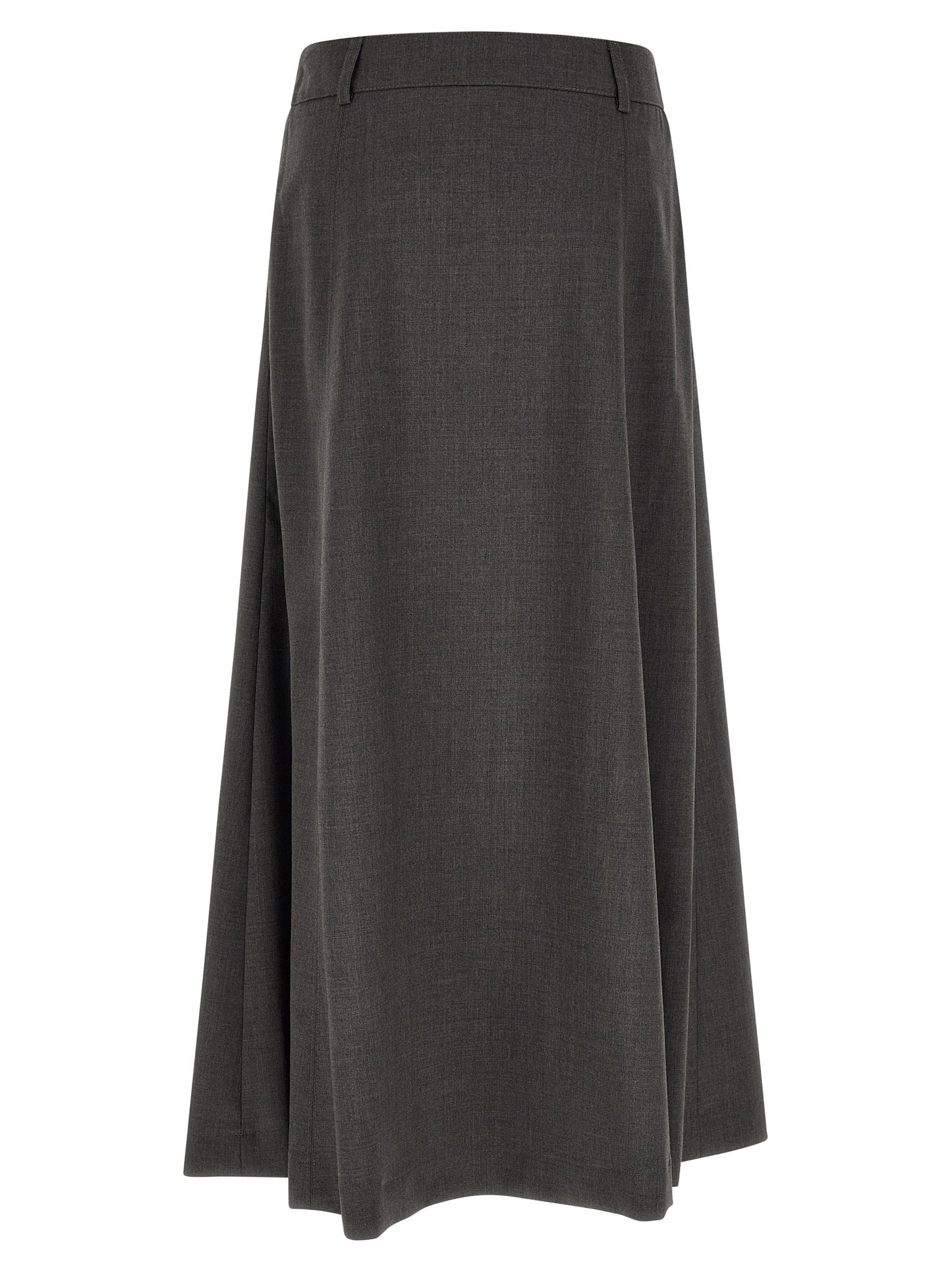 Skirt by Peserico for women in virgin wool gray showcases a dramatic silhouette, artfully capturing the essence of the 9 To 5 Women's A Line Flared Virgin Wool Skirt in a dramatic midi cut for a refined look.
