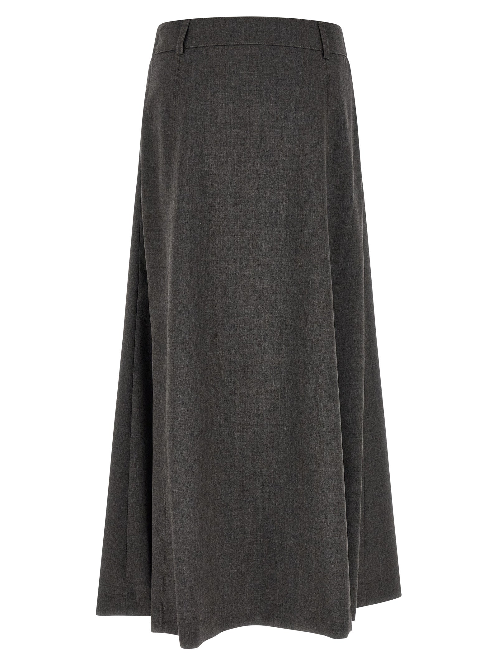 Skirt by Peserico for women in virgin wool gray showcases a dramatic silhouette, artfully capturing the essence of the 9 To 5 Women's A Line Flared Virgin Wool Skirt in a dramatic midi cut for a refined look.