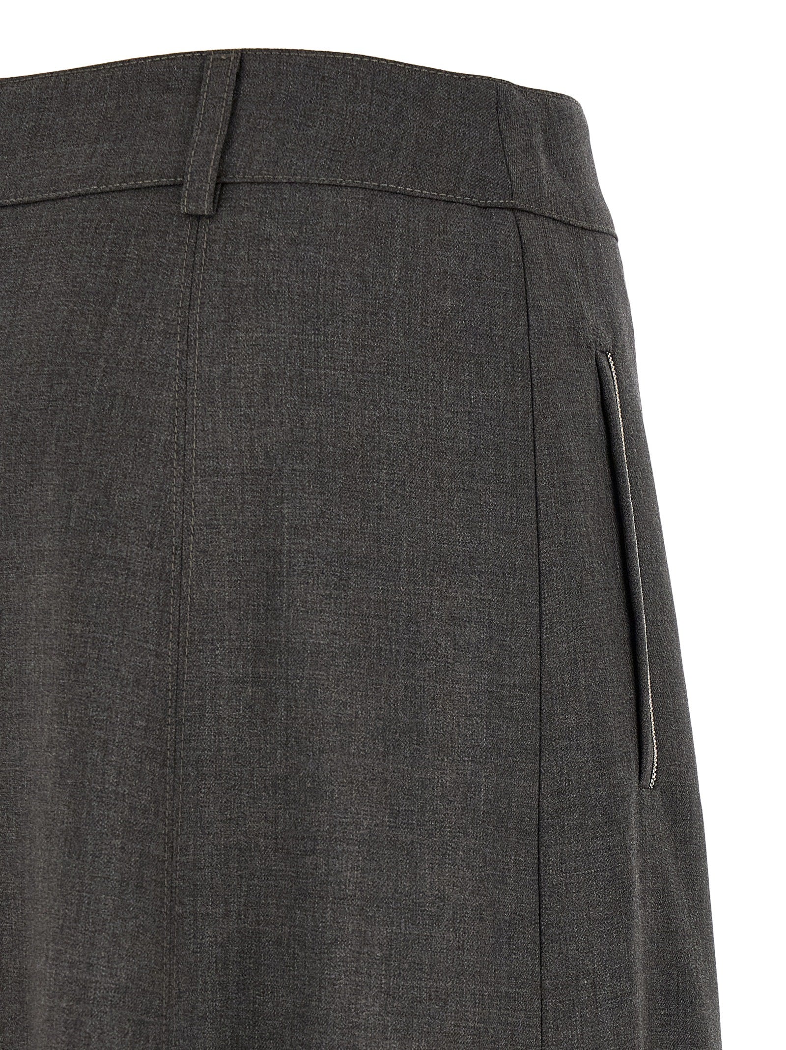 Skirt by Peserico for women in virgin wool gray features a sublime silhouette, showcasing the sublime design of the 9 To 5 Women's A Line Flared Virgin Wool Skirt in a sophisticated midi.