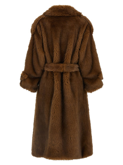 This B&B COUTURE women polyester Trench Coat in brown presents a high style silhouette, meticulously detailed with and a high style lapel neckline for a sophisticated, timeless look.