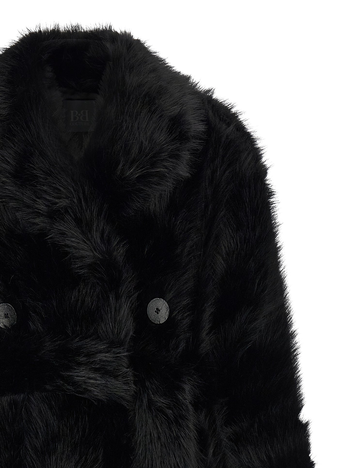 Trench Coat by B&B COUTURE for women in polyester fur black showcases a contemporary silhouette, detailed with a contemporary and distinctive for a truly contemporary finish.