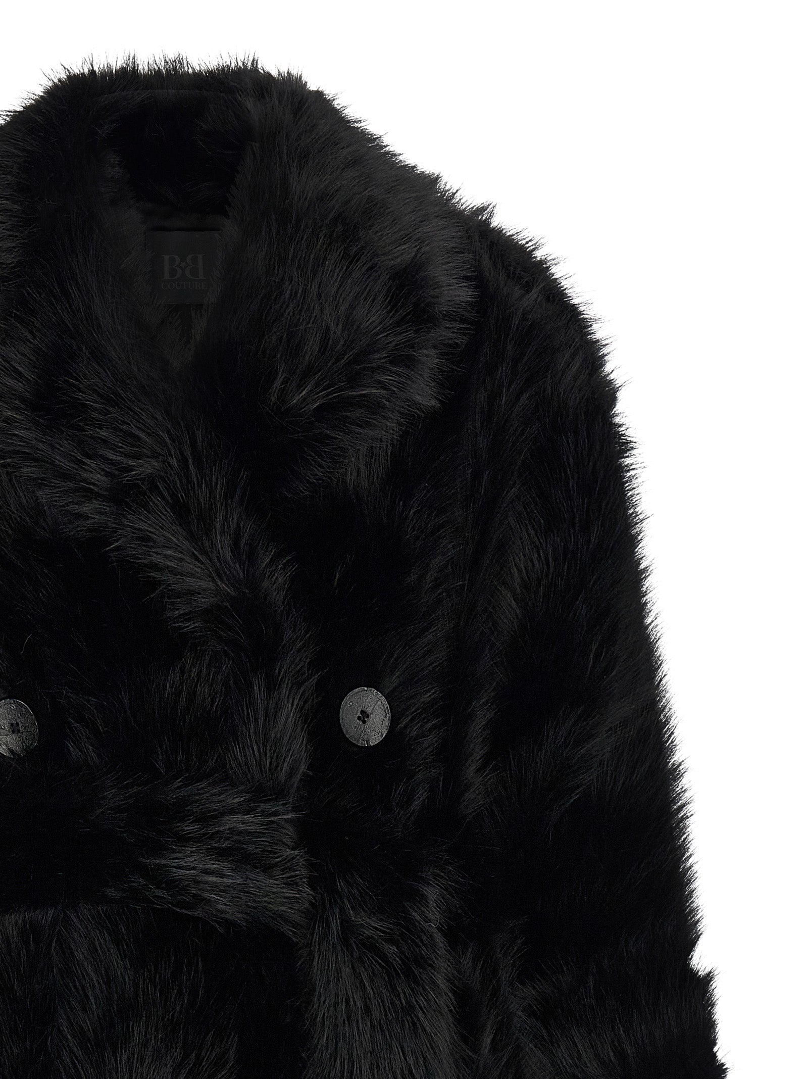 Trench Coat by B&B COUTURE for women in polyester fur black showcases a contemporary silhouette, detailed with a contemporary and distinctive for a truly contemporary finish.