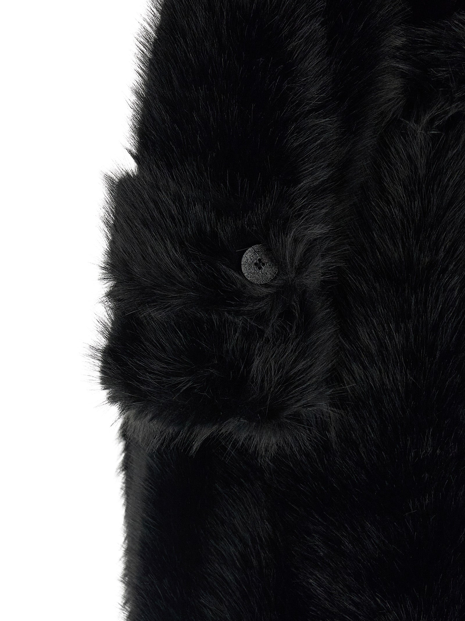 Trench Coat by B&B COUTURE for women in polyester fur and black presents a exquisite silhouette, showcasing a exquisite and functional for an elevated aesthetic.