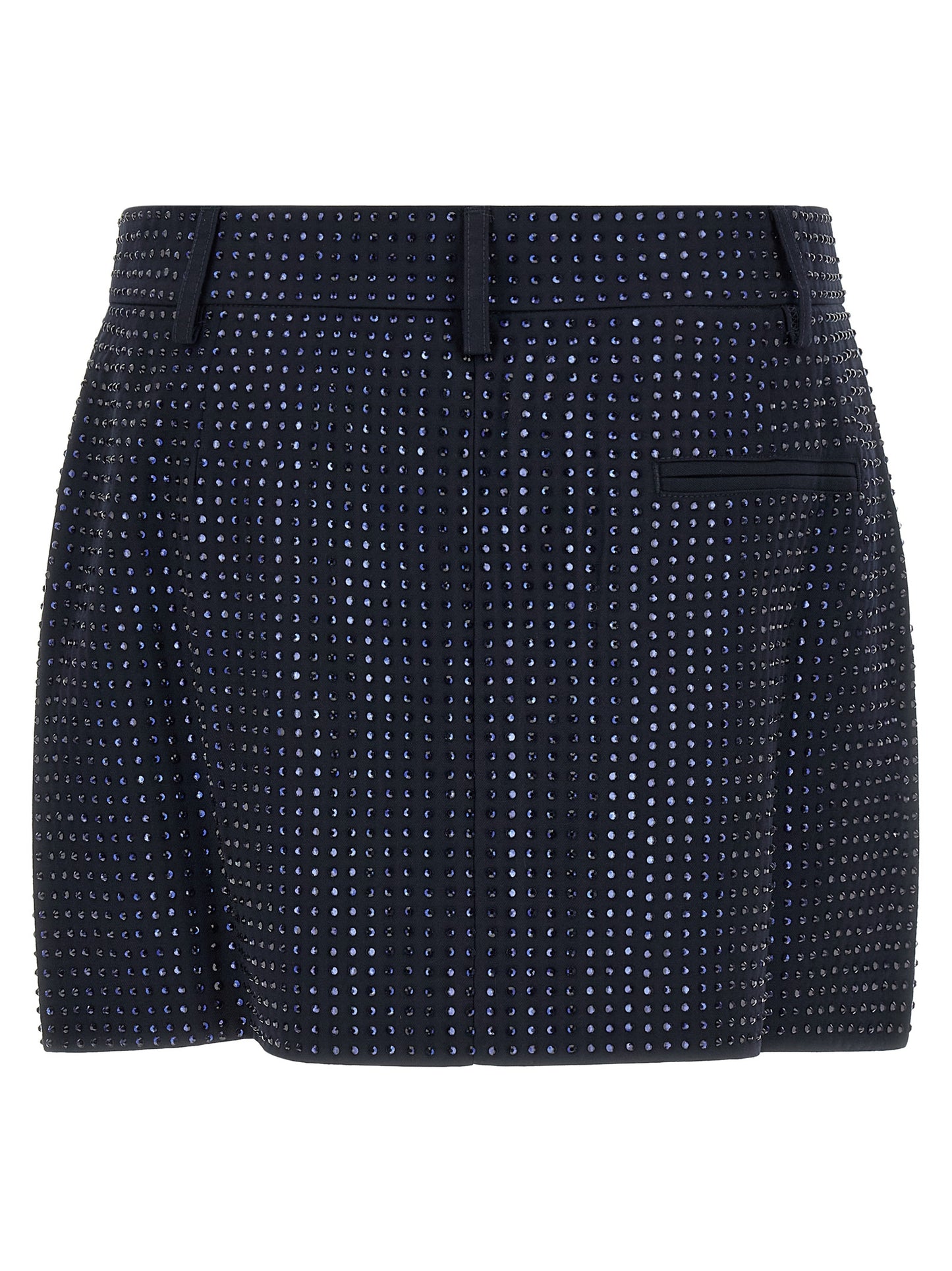 Skirt by PINKO for women in polyester viscose & rhinestone blue features a sublime silhouette, showcasing the sublime design of the Women's Tailored Asymmetrical Polyester Viscose & Rhinestone Skirt in a sophisticated long.