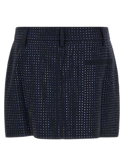 Skirt by PINKO for women in polyester viscose & rhinestone blue features a sublime silhouette, showcasing the sublime design of the Women's Tailored Asymmetrical Polyester Viscose & Rhinestone Skirt in a sophisticated long.