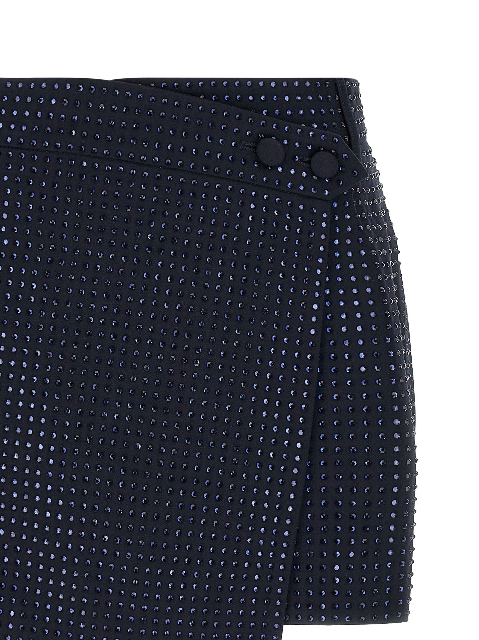 Skirt by PINKO for women in polyester viscose & rhinestone blue features a contoured silhouette from the Women's Tailored Asymmetrical Polyester Viscose & Rhinestone Skirt collection, characterized by its contoured long for a contoured finish.