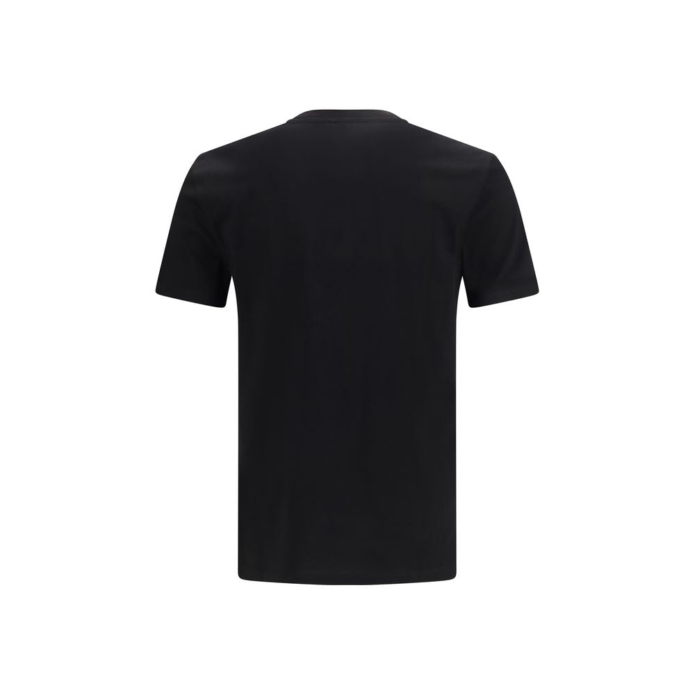 T-Shirt by Versace for men in cotton black & print features an edgy silhouette, meticulously detailed with a sophisticated and crew neckline for a truly edgy finish.