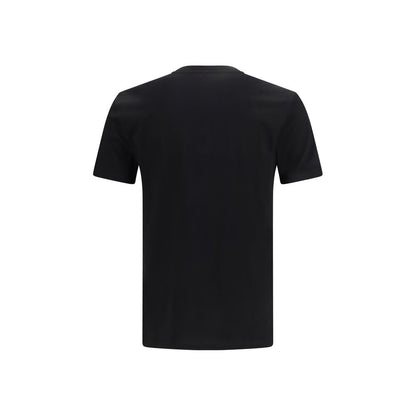 T-Shirt by Versace for men in cotton black & print features an edgy silhouette, meticulously detailed with a sophisticated and crew neckline for a truly edgy finish.