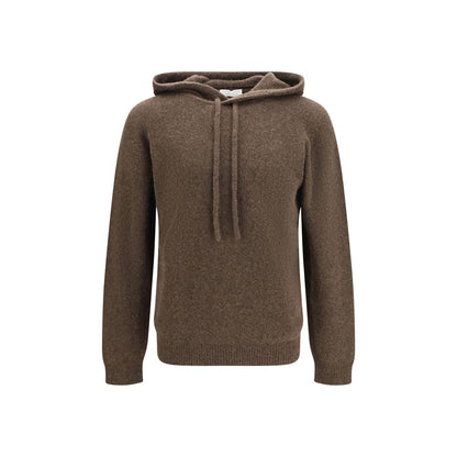 Sweatshirt Hoodie by Roberto Collina for men in polyamide & merino wool brown & camel showcases a city-ready silhouette, artfully detailed with a signature hooded neckline and long-sleeve for a city-ready finish.