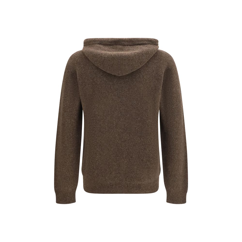 Sweatshirt Hoodie by Roberto Collina for men in polyamide & merino wool brown & camel features an luminous silhouette, showcasing a sophisticated hooded neckline and for a truly luminous look.