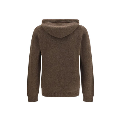 Sweatshirt Hoodie by Roberto Collina for men in polyamide & merino wool brown & camel features an luminous silhouette, showcasing a sophisticated hooded neckline and for a truly luminous look.
