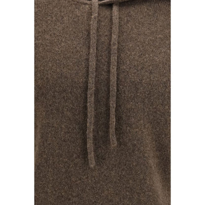 Sweatshirt Hoodie by Roberto Collina for men in polyamide & merino wool brown & camel features a slouchy chic silhouette, detailed with a slouchy chic and a signature hooded neckline for an elevated aesthetic.