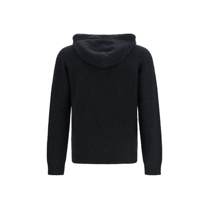 Sweatshirt Hoodie by Roberto Collina for men in polyamide & merino wool black & camel features an avant-garde silhouette, showcasing a sophisticated hooded neckline and detail for a truly avant-garde finish.