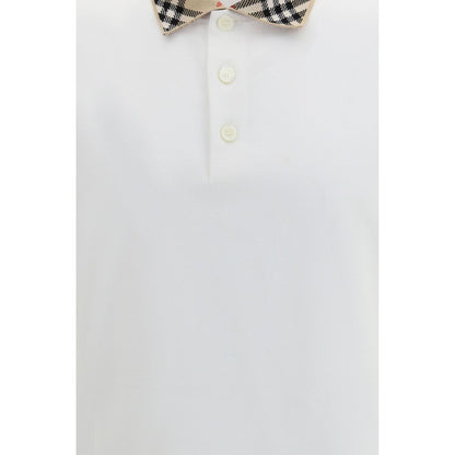 Polo Shirt by Burberry for men in cotton beige, sand, white, patterned & signature showcases a sharp silhouette, detailed with a refined and sharp for a sophisticated finish.