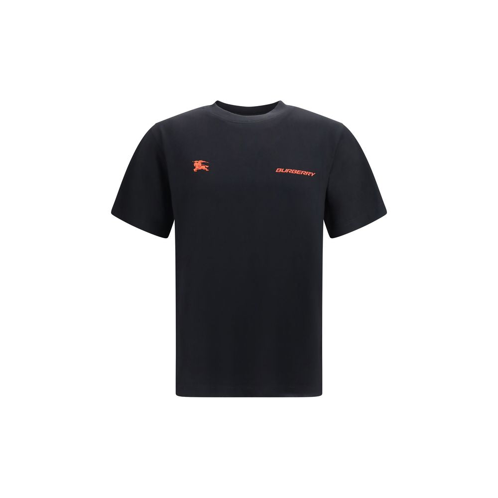 T-Shirt by Burberry for men in cotton black & print features an edgy silhouette, meticulously detailed with a sophisticated short-sleeve and crew neckline for a truly edgy finish.