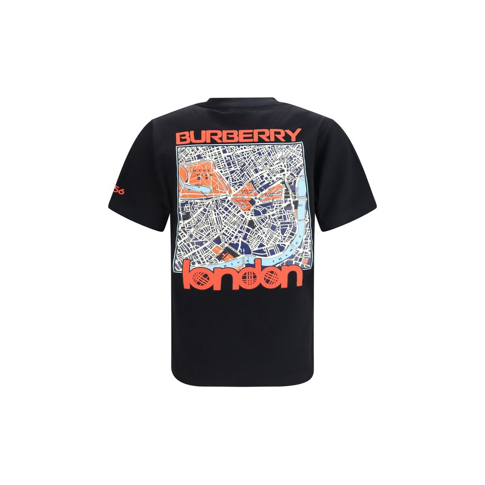 T-Shirt by Burberry for men in cotton black & print showcases a fashionable silhouette, elegantly detailed with a fashionable and crew neckline for a sophisticated, high-fashion look.